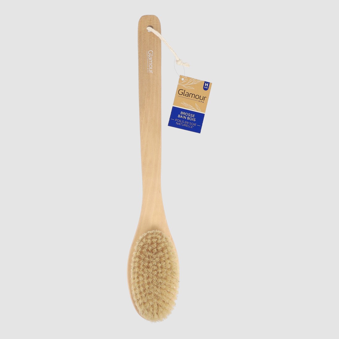 Brosse bain bois - Poils en soie...